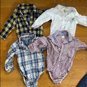 4 button up snap bottom shirts